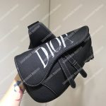 Dior Black Grained Calfskin Saddle Messenger Bag