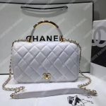 Chanel Medium Flap Bag With Top Handle White