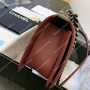 Chanel Boy Medium Caviar Leather Burgundy - Image 6