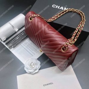 Chanel Classic Medium Handbag Burgundy - Image 5