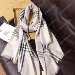 Burberry Check Cashmere Scarf Black White Grey