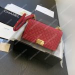 Chanel Boy Medium Handbag Red