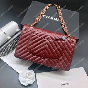 Chanel Classic Medium Handbag Burgundy - Image 4