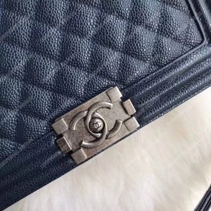 Chanel Boy Medium Handbag Blue - Image 7