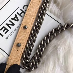 Chanel Boy Medium Handbag Beige - Image 4