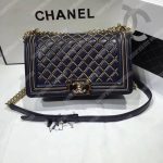 Chanel Boy Handbag Navy Blue