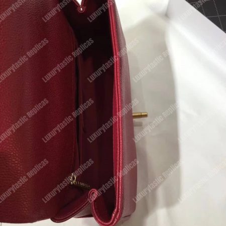 Chanel Small Flap Bag With Top Handle Red - Image 4