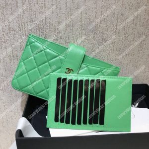 Chanel Classic Pouch Lambskin Leather Green - Image 8