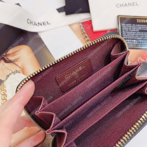 Chanel Classic Zipper Coin Purse Gold Tone Black - Image 8