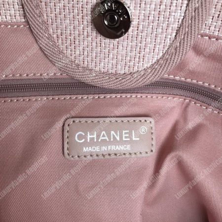 Chanel Deauville Fabric Tote Pink/Fuchsia - Image 8