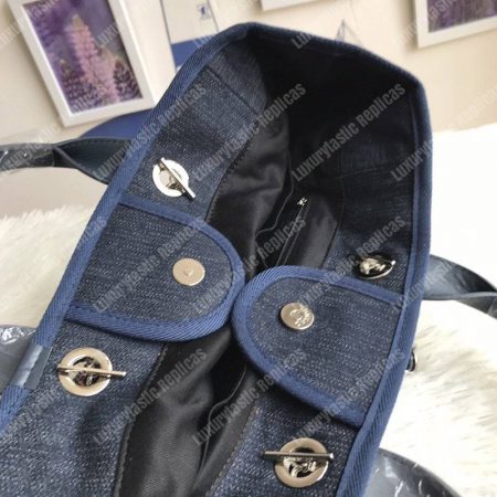 Chanel Deauville Fabric Tote Dark Blue/Orange - Image 6