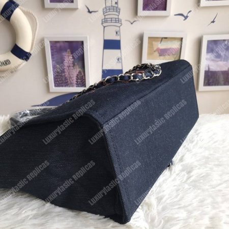 Chanel Deauville Fabric Tote Dark Blue/Orange - Image 3