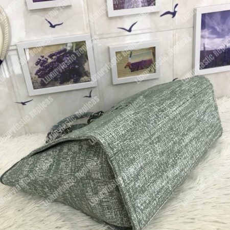 Chanel Deauville Fabric Tote Sage Green - Image 7
