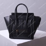 Celine Mini Luggage Handbag Crocodile Veins Leather with Calfskin Leather