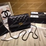 Chanel Le Boy Wallet On Chain – WOC Black Quilted Lambskin Gold-Toned