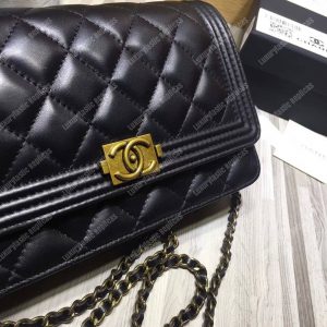 Chanel Le Boy Wallet On Chain – WOC Black Quilted Lambskin Gold-Toned - Image 8