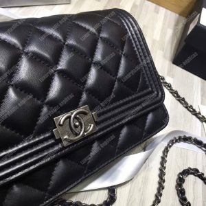 Chanel Le Boy Wallet On Chain – WOC Black Quilted Lambskin Silver-Toned - Image 8