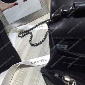 Chanel Le Boy Wallet On Chain – WOC Black Quilted Lambskin Silver-Toned - Image 9