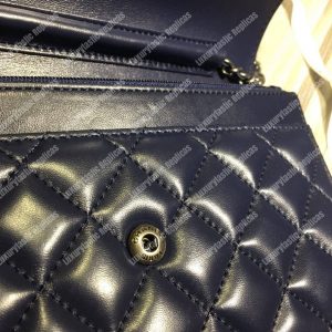 Chanel Le Boy Wallet On Chain – WOC Dark Blue Quilted Lambskin Silver-Toned - Image 8