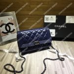 Chanel Le Boy Wallet On Chain – WOC Dark Blue Quilted Lambskin Silver-Toned