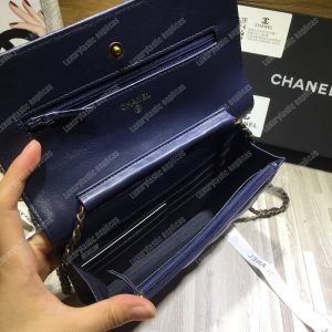 Chanel Le Boy Wallet On Chain – WOC Dark Blue Quilted Lambskin Gold-Toned - Image 7
