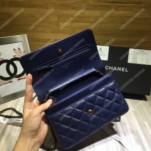 Chanel Le Boy Wallet On Chain – WOC Dark Blue Quilted Lambskin Gold-Toned - Image 5