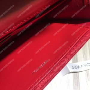 Chanel Le Boy Wallet On Chain – WOC Red Quilted Lambskin Silver-Toned - Image 8