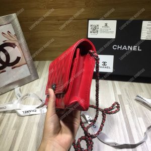Chanel Le Boy Wallet On Chain – WOC Red Quilted Lambskin Silver-Toned - Image 4