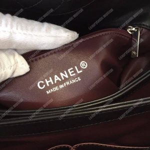 Chanel Small Flap Bag With Top Handle Black-Silver - Image 7