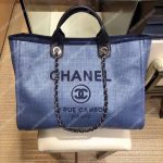 Chanel Deauville Fabric Tote Cobalt/Navy Blue