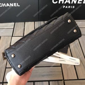 Chanel Small Flap Bag With Top Handle Black - Image 6