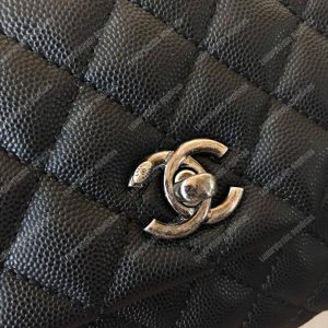 Chanel Small Flap Bag With Top Handle Black - Image 5