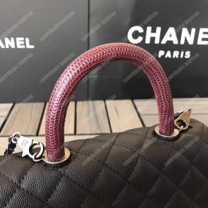 Chanel Small Flap Bag With Top Handle Black - Image 4
