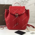 BVL Serpenti Forever Quilted Nappa Leather Backpack Flame Coral