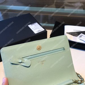 Chanel Le Boy Wallet On Chain – WOC Seafoam Green Caviar Gold-Toned - Image 8