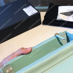Chanel Le Boy Wallet On Chain – WOC Seafoam Green Caviar Gold-Toned - Image 9
