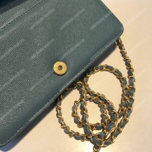 Chanel Le Boy Wallet On Chain – WOC Veridian Caviar Gold-Toned - Image 9