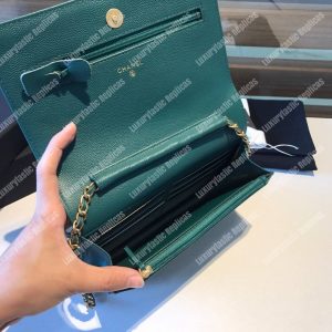 Chanel Le Boy Wallet On Chain – WOC Teal Caviar Gold-Toned - Image 7