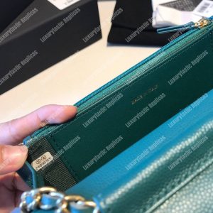 Chanel Le Boy Wallet On Chain – WOC Teal Caviar Gold-Toned - Image 8