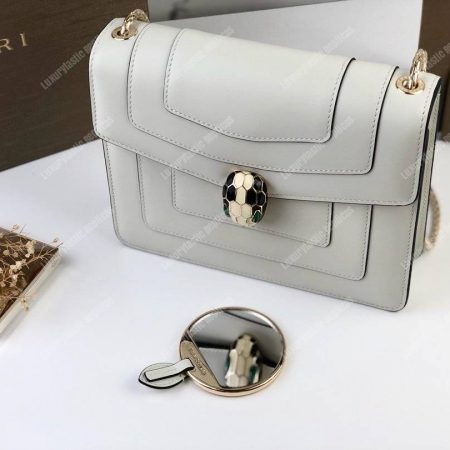 BVL Serpenti Forever Flap Cover Bag White Agate - Image 4