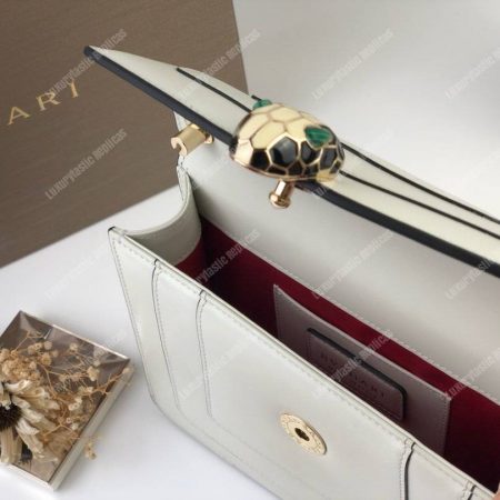 BVL Serpenti Forever Flap Cover Bag White Agate - Image 8