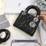 Mini Lady Dior Lambskin Bag With Silver-Toned Metal