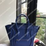 Celine Micro Luggage Handbag In Drummed Calfskin Petrol