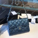 Chanel Classic Clutch With Chain – CWC Caviar Blue Silver-Toned