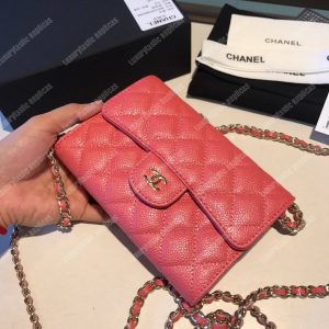 Chanel Classic Clutch With Chain – CWC Caviar Pink Silver-Toned - Image 4