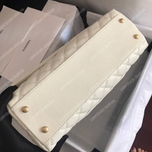 Chanel Flap Bag With Top Handle White - Image 7