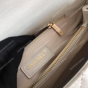 Chanel Flap Bag With Top Handle White - Image 8