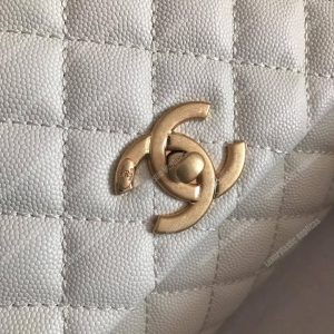Chanel Flap Bag With Top Handle White - Image 4