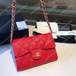 Chanel Classic Clutch With Chain – CWC Caviar Red Silver-Toned