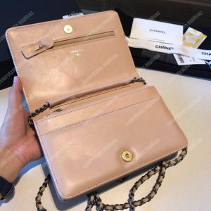 Chanel Wallet On Chain – WOC Aged & Smooth Calfskin White - Image 6